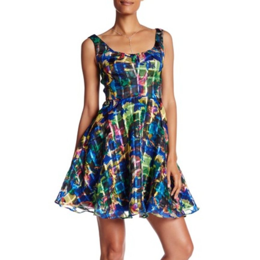 Black Halo "Aniston" multicolored dress